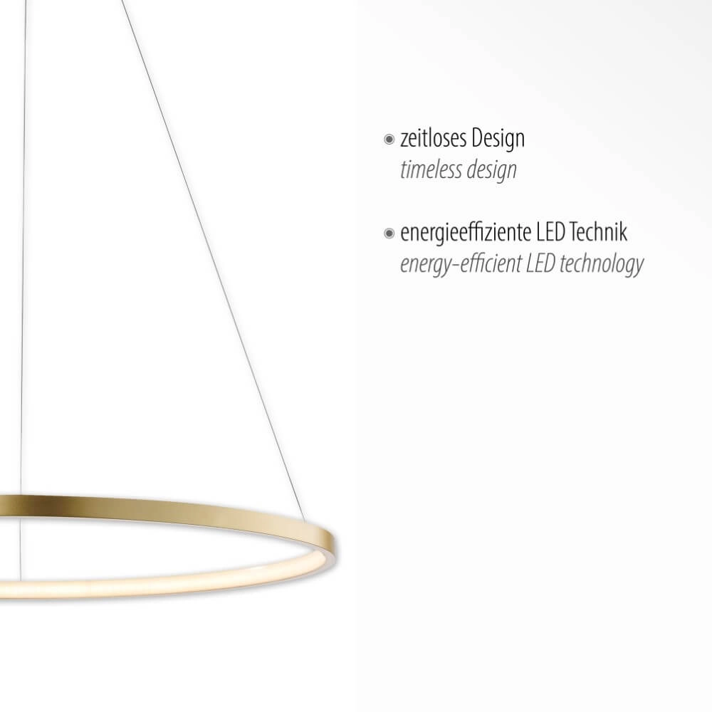 Runde Hängelampe Circle Gold Ø 60cm Just Light 4043689960414