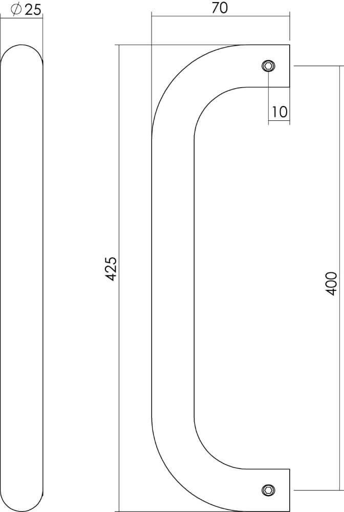 Tür in U-Form Gripon 42,5 cm Edelstahl Intersteel 8714186334553