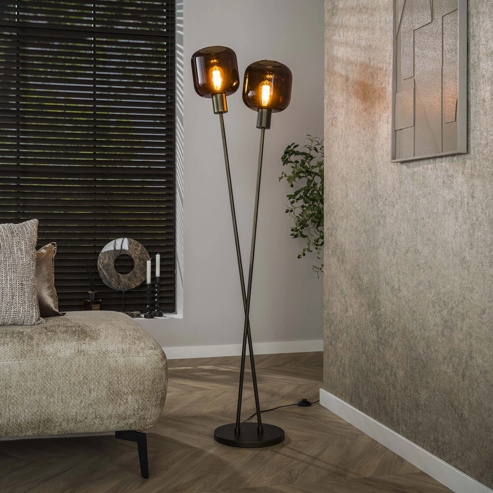 Design-Stehlampe Bronza Sienna Brown – 2x E27 Lyora 8716803513426