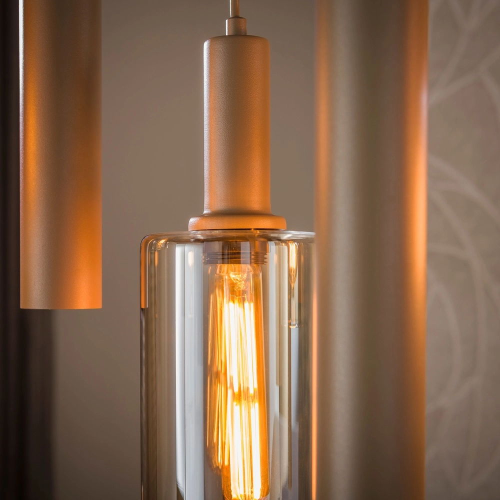 Design-Pendellampe Sepiora 9-helles Sandbraun Lyora 8716803515307