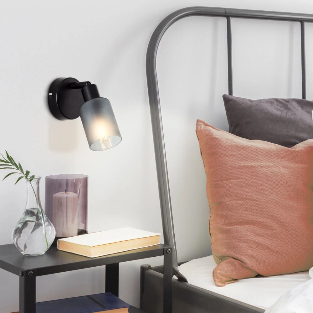 Schwarze Wandlampe Loralie Brilliant 4004353413223