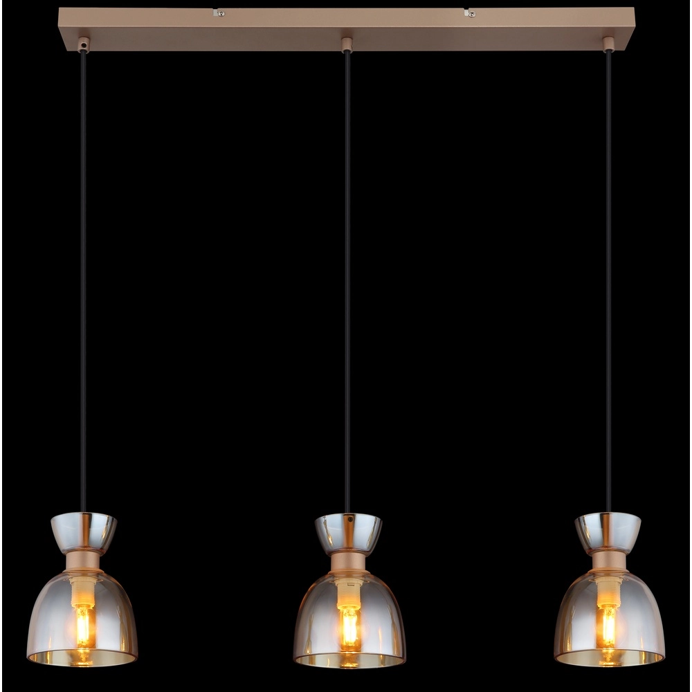 Design-Pendellampe Massey Kaffeebraun 3-Licht Globo 9007371533503