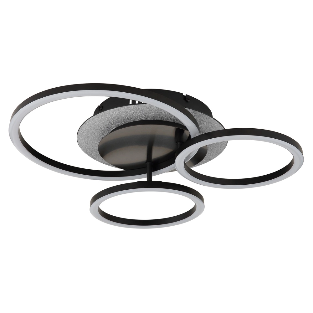 Schwarze Deckenlampe Norberto 3 Ringe Globo 9007371572830
