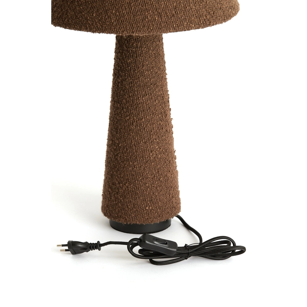 Tischlampe Devia Ø 30cm – bouclé – braun Light & Living 8717807759476