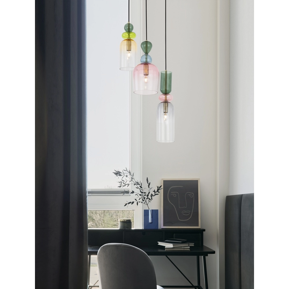 Farbige Pendelleuchte Murano 3-flammig Lyora 5212017434227