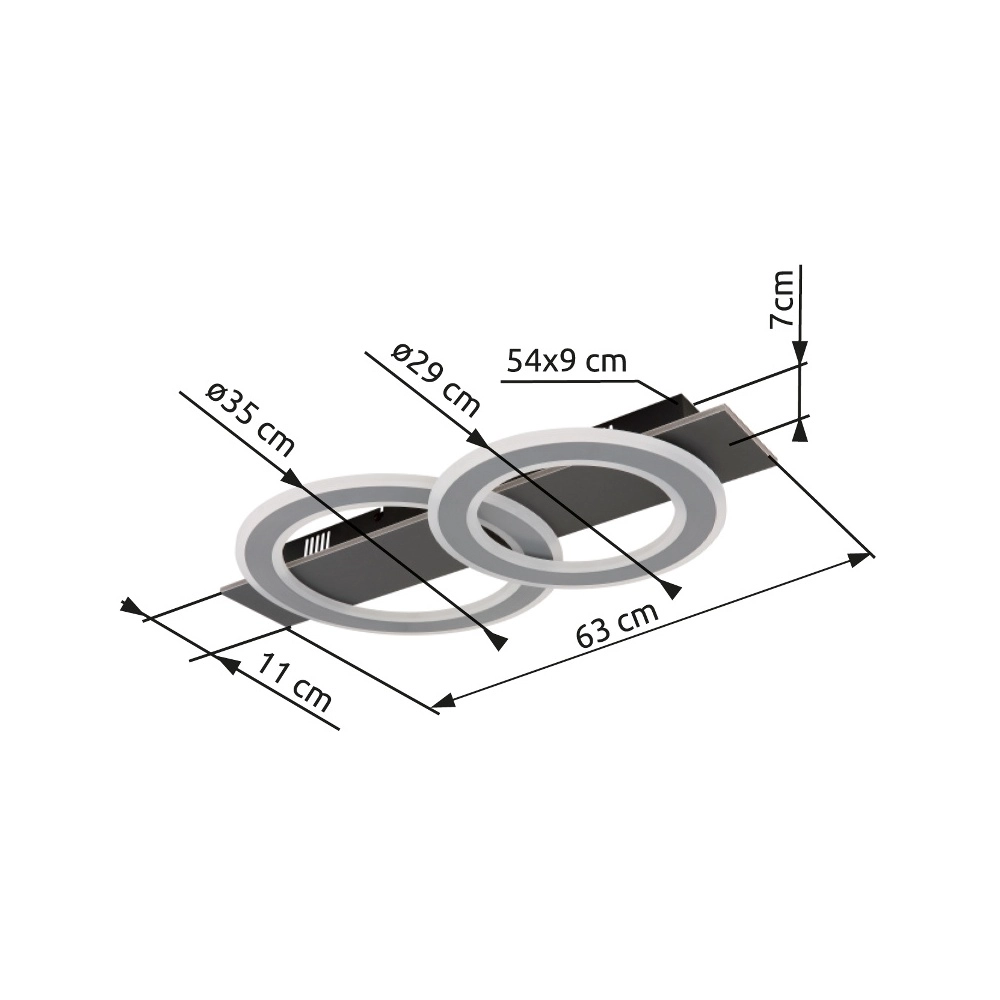 Design-Deckenlampe Jayden Anthrazit 2 Ringe Globo 9007371453054