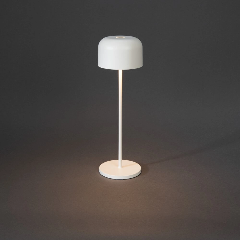 Weiße Tischlampe Lille wiederaufladbar KonstSmide 7318307834253