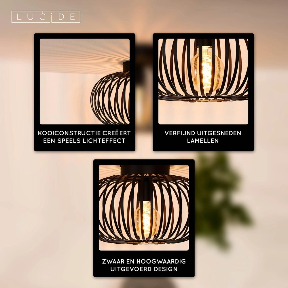 Deckenlampe Manuela Ø 39,5 cm schwarz Lucide 5411212782342