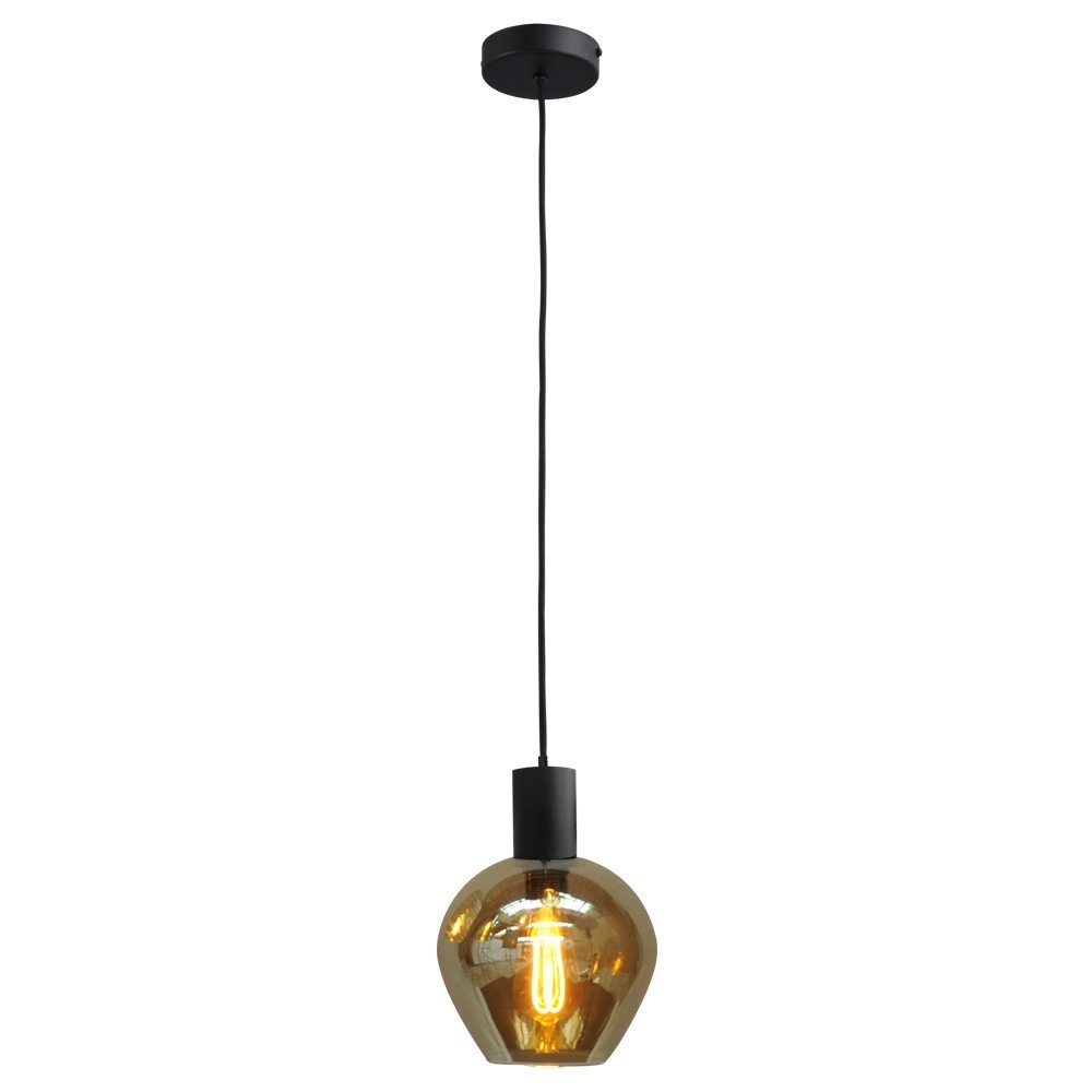 Schwarze Hängelampe Bounty mit rundem Glas Masterlight 8718121248431