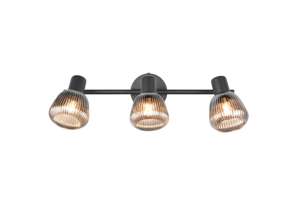 Deckenleuchte mit 3 Leuchten Tarifa mit geripptem Glas Trio 4017807615845