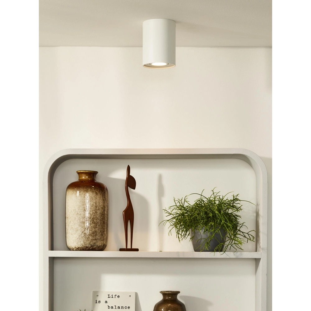 Oberflächenmontierter Deckenspot Tube weiße Ø 9,6 cm Lucide 5411212220790