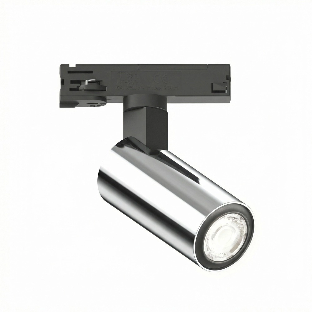Einphasen-Gleis-Spot Tevo Mini Schwarz mit Chrom