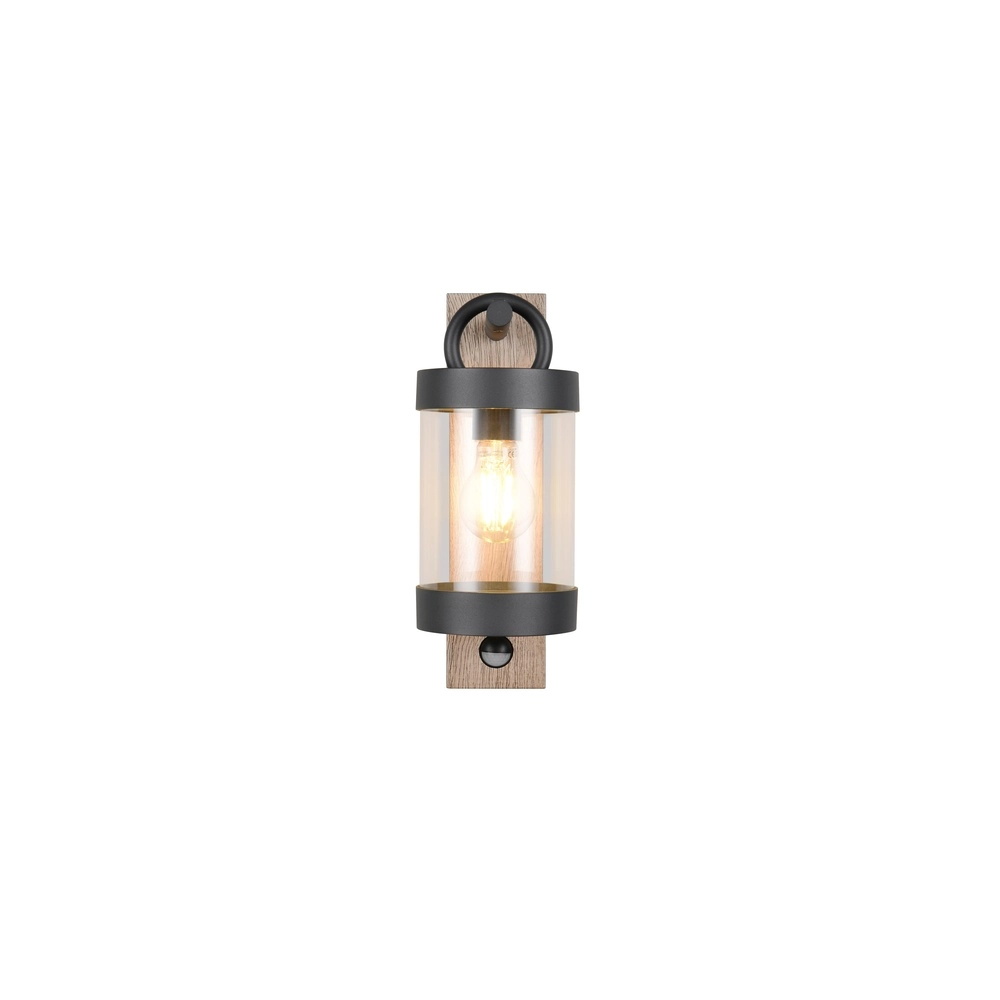 Wandleuchte Sambesi Grau mit Holz und Sensor Trio 4017807647600