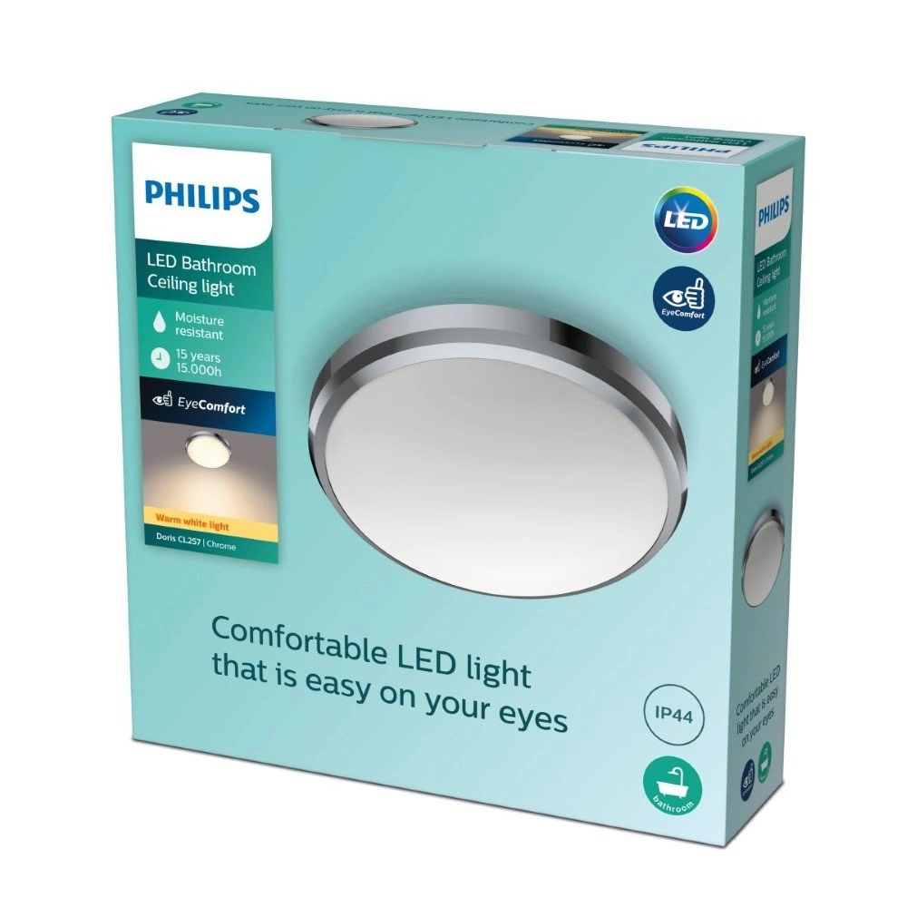 Chrom Deckenleuchte Doris Ø 22,5 cm Philips 8718699777197