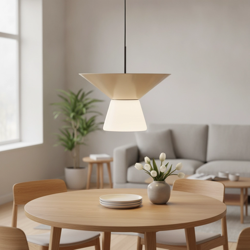 Design-Pendellampe Baris weiß mit grauem Ø 22 cm