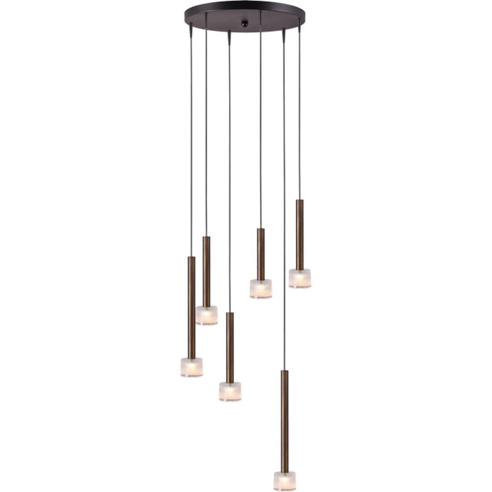 LED-Pendellicht Fabro 6-Licht – antikes Kupfer