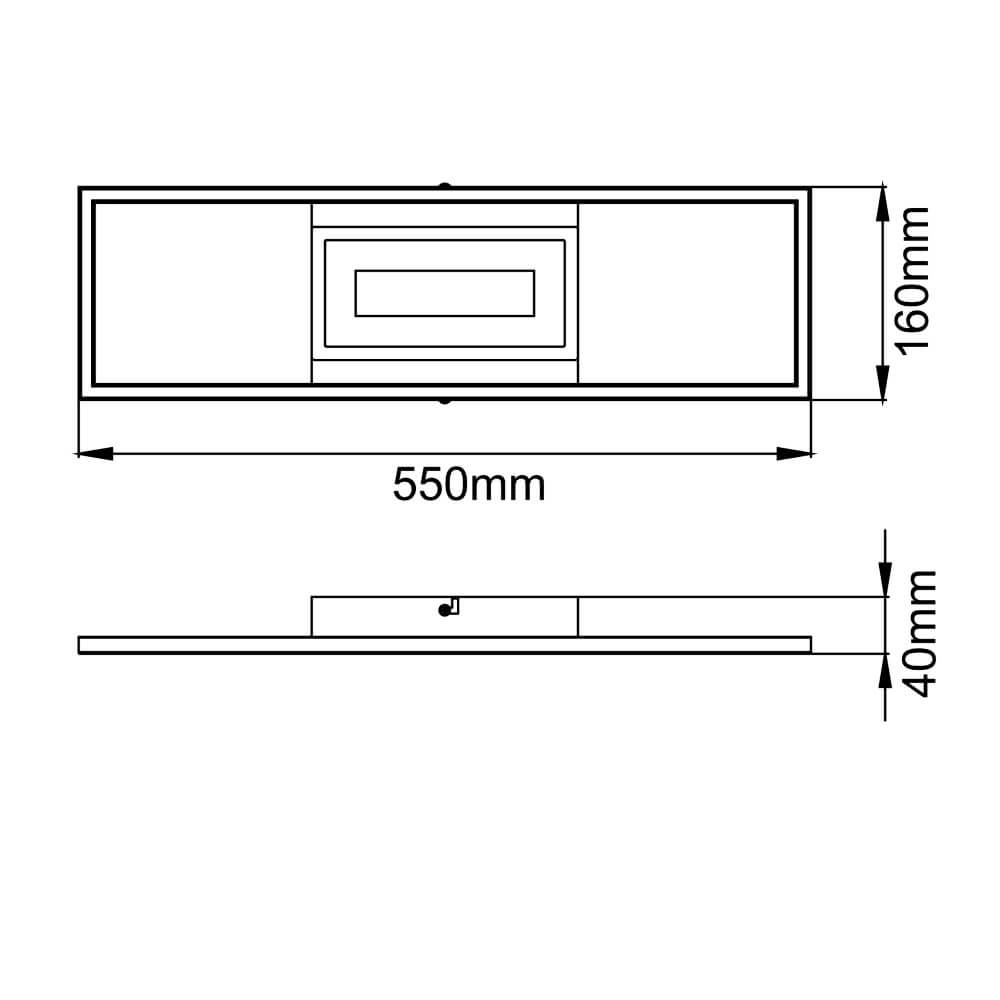 Deckenleuchte Besson rechteckig schwarz Brilliant 4004353420009