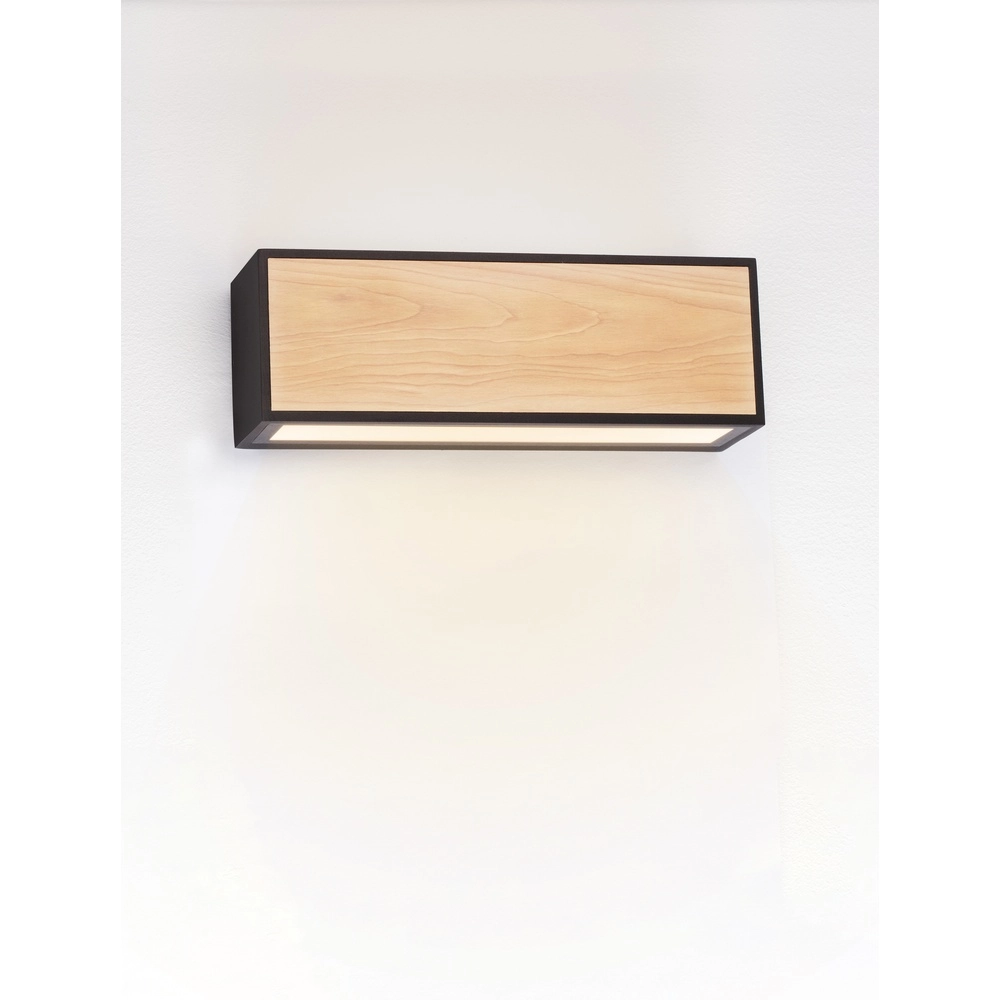 Wandleuchte Astral anthrazit mit Holz