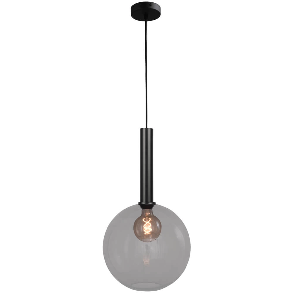 Hängelampe Ø 30cm Bella 2 Schwarz mit Rauchglas