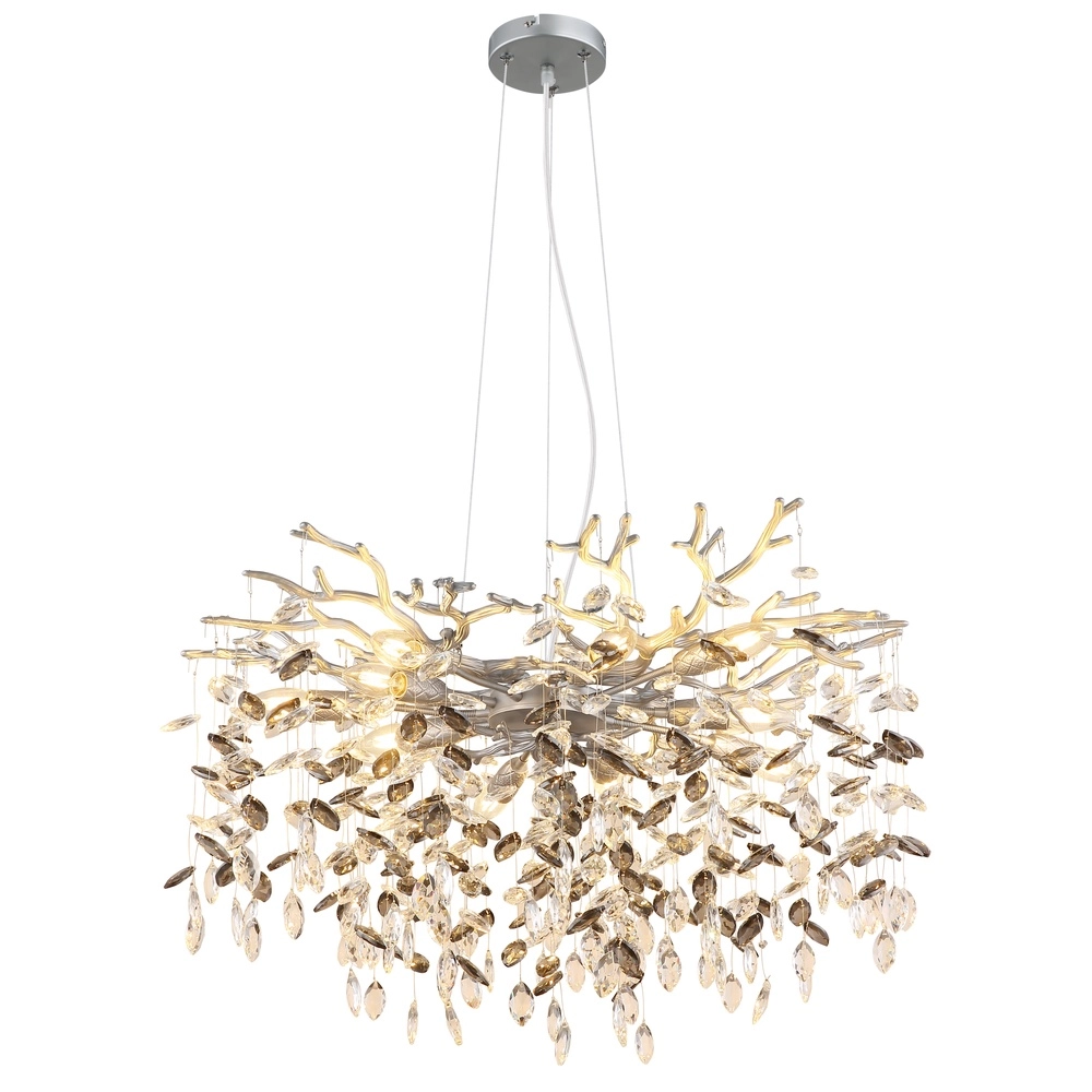Pendellampe Queena silbergrau Ø 80cm