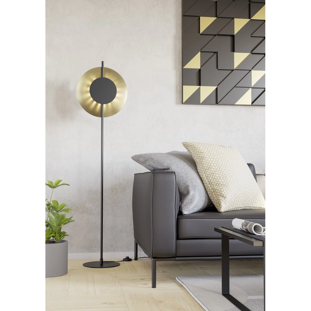 LED-Stehlampe Tocina Schwarz mit Gold Eglo 9008606292660
