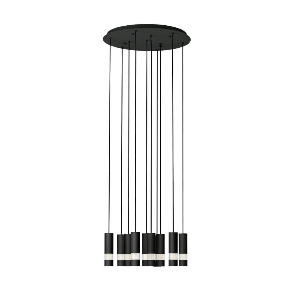 Runde Hängelampe Bernabeta schwarz 10-Licht
