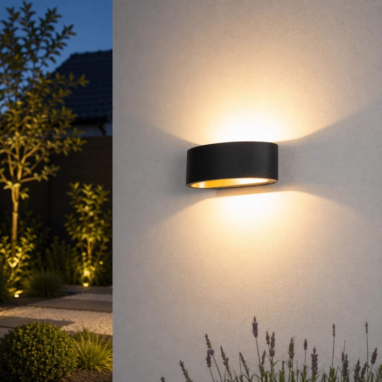 Design-Wandleuchte Sharp schwarz mit gold