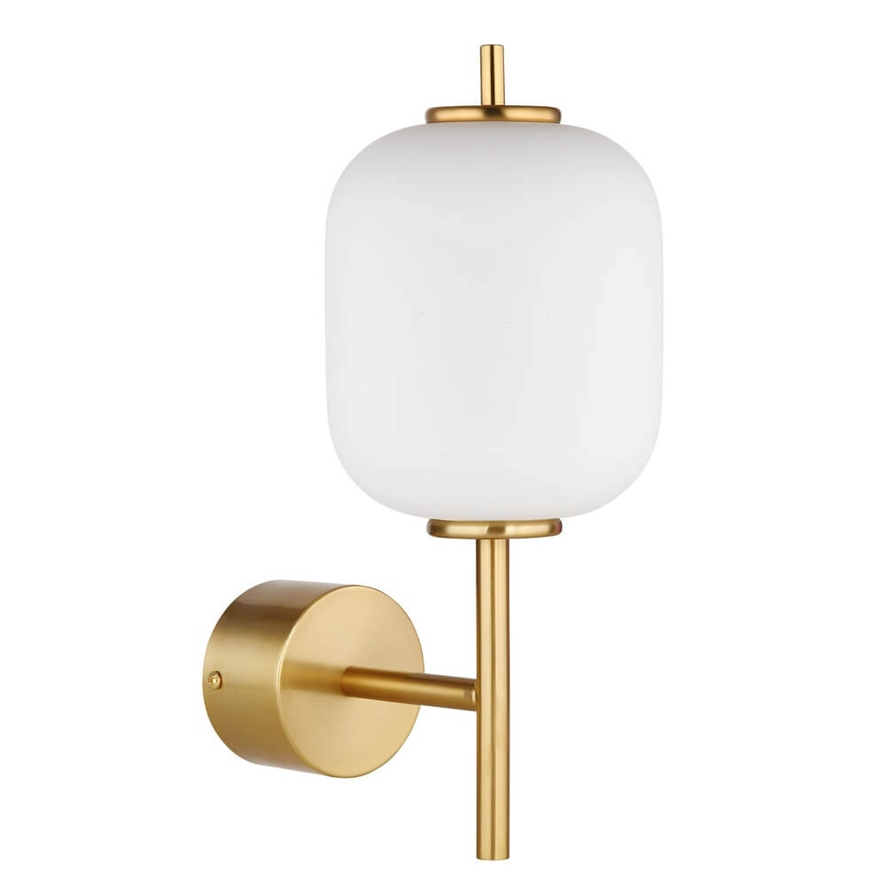Goldene Wandleuchte Ewald Weißes Glas Globo 9007371455584
