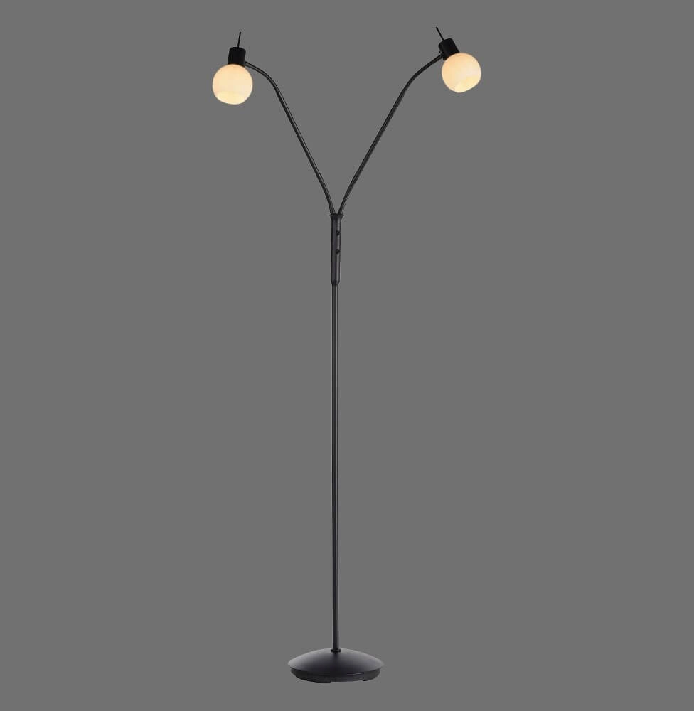 Schwarze Stehlampe Loki 2-flammig Just Light 4043689000837