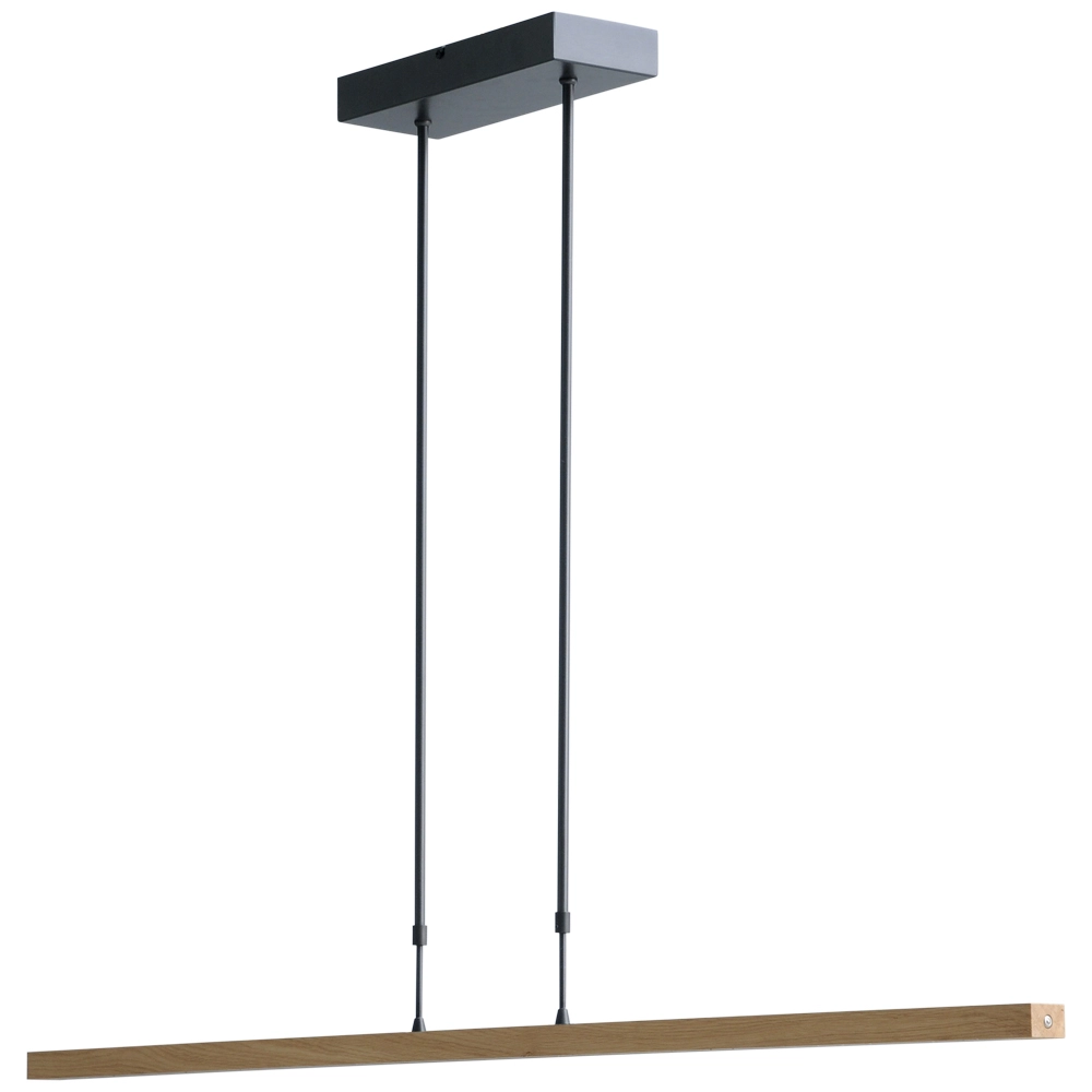 Hängelampe Oak Schwarznickel mit Holz 134cm