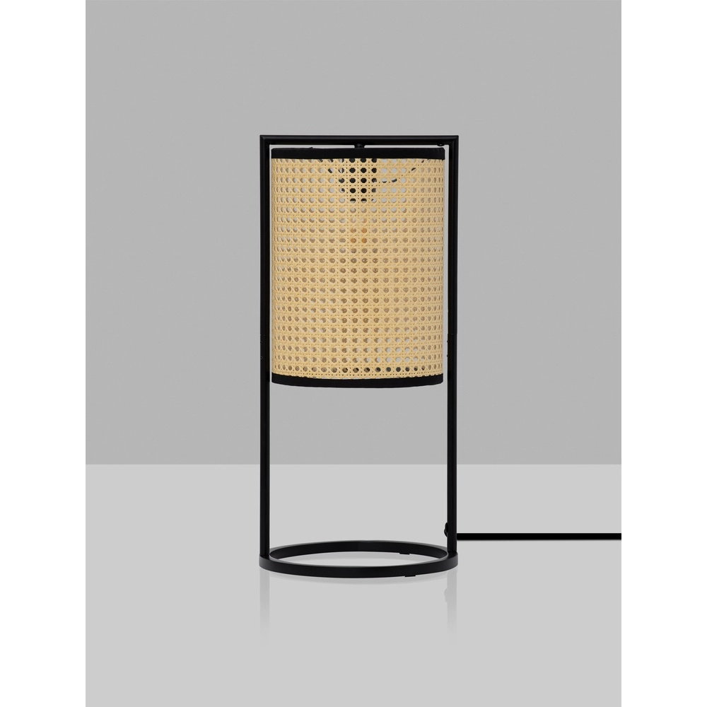 Tischlampe Erto Schwarz und Rattan Lyora 5212017455833