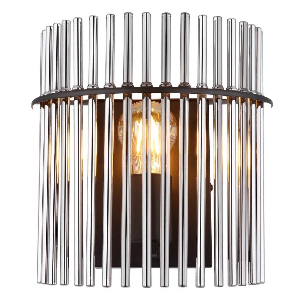 Schwarze Wandleuchte Gorley mit Rauchglas Globo 9007371474769