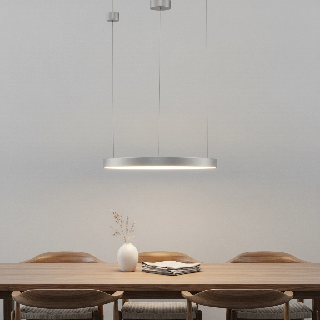 Design-Pendelleuchte Elowen silbergrau Ø 60cm