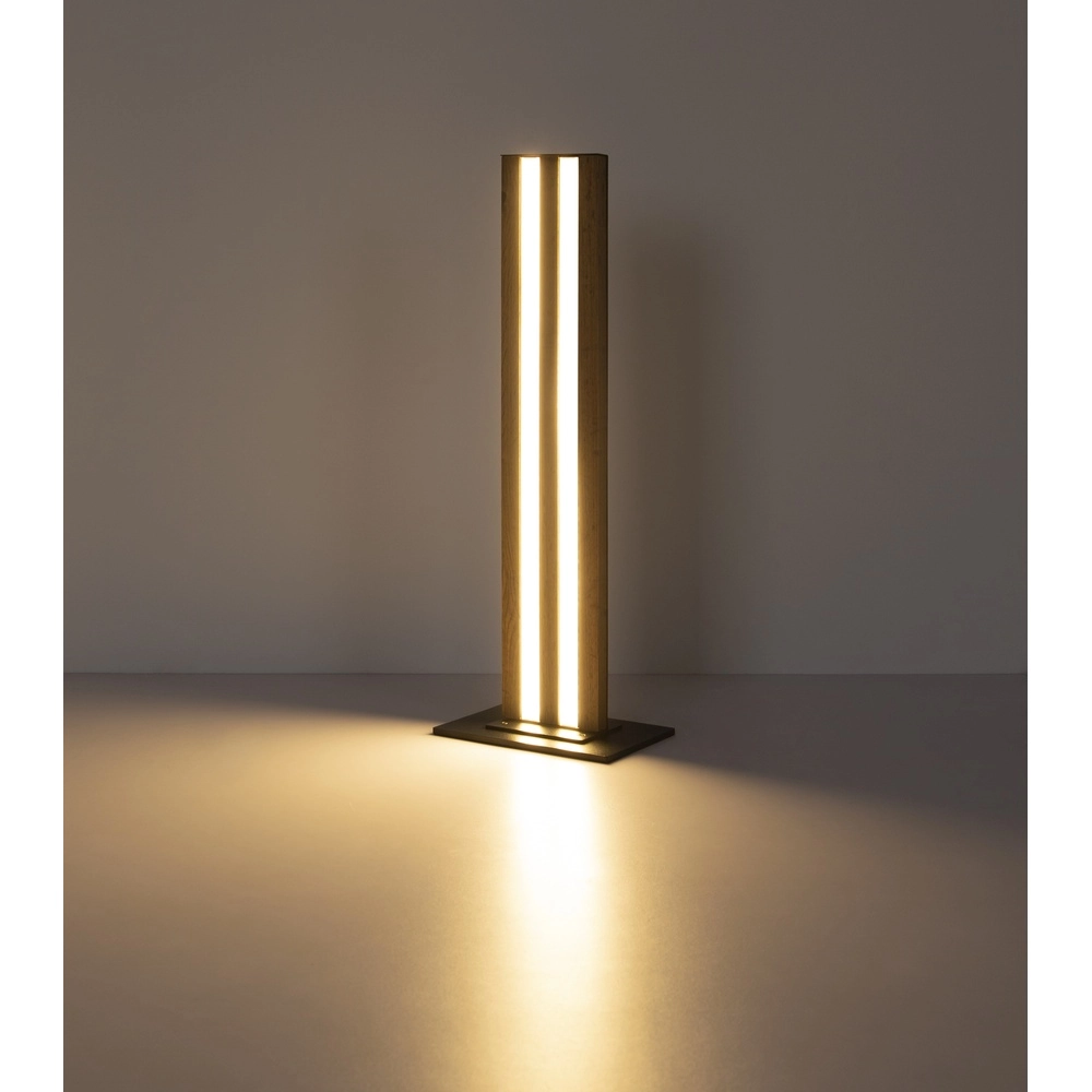 Tischlampe Hayden Schwarz mit Holz Globo 9007371583584