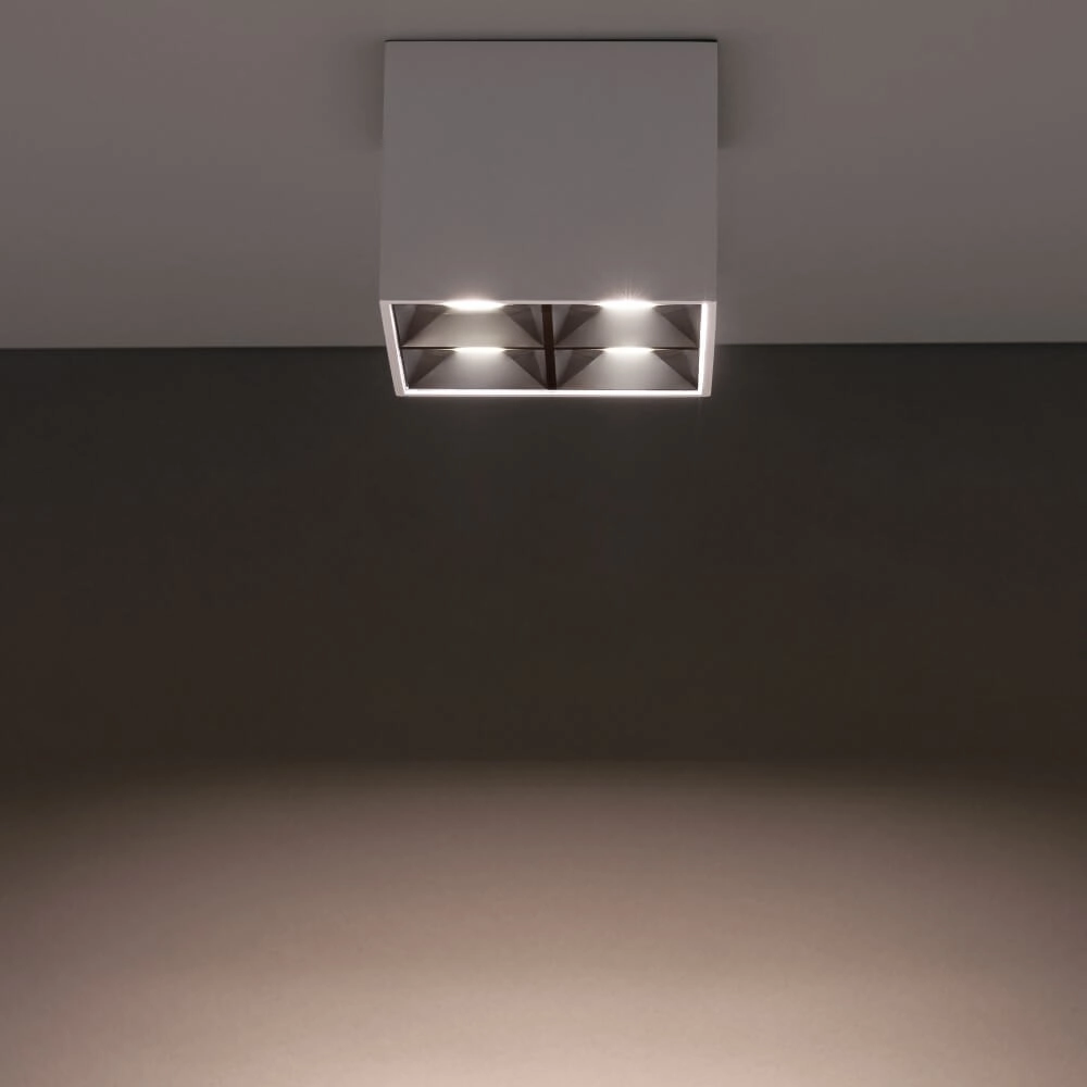 Weißer Aufbaustrahler Midi Led 2x2 LEDs - 4000K Lyora 5903139100519