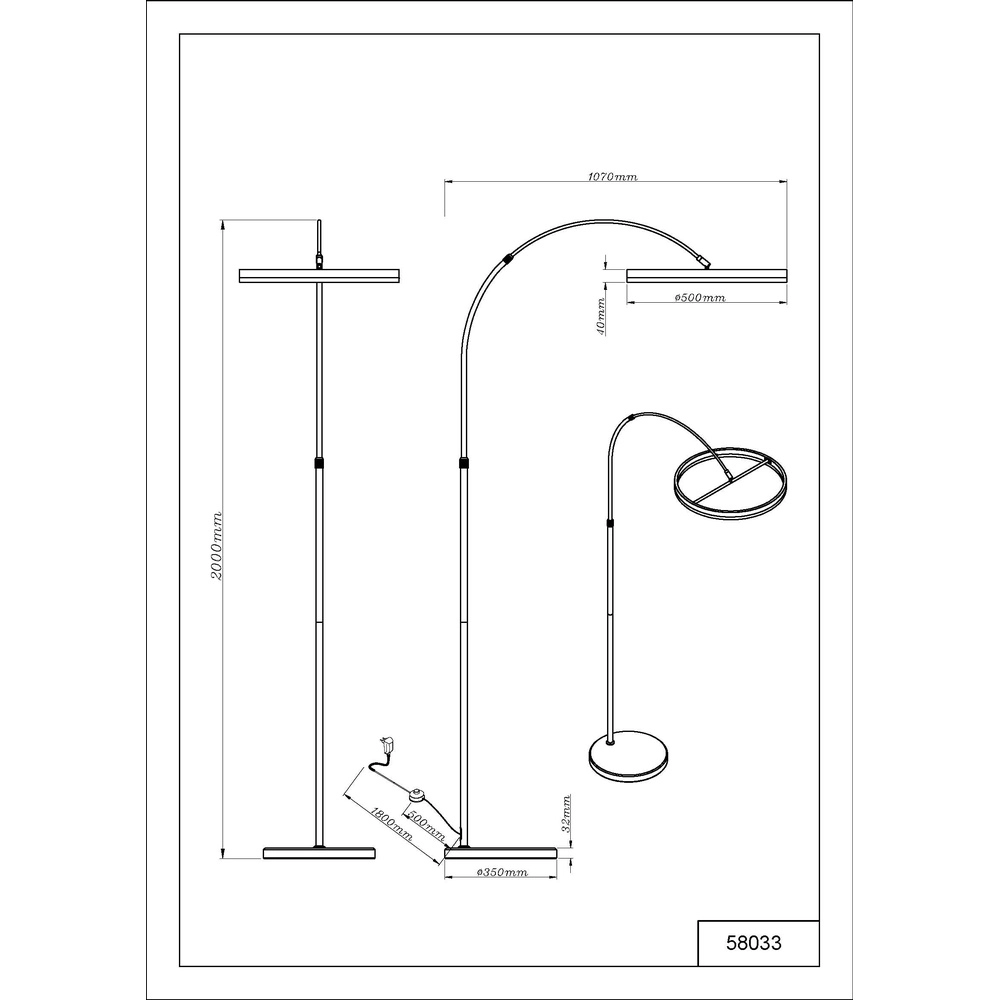 Design-Bogenlampe Jerrold Schwarz Globo 9007371566396