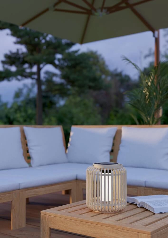Solar-Tischlampe Marliano Rattan gerade Eglo 9008606297955