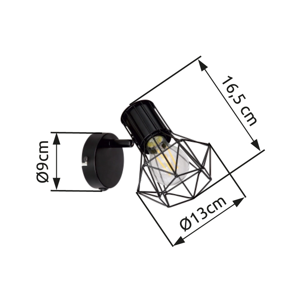 Wandlampe Priska Schwarz Globo 9007371412167