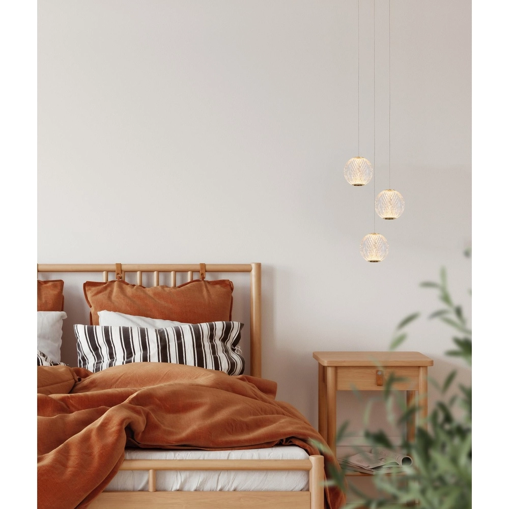 Goldene Pendellampe Cintra Loft 3-Lampen Lucide 5411212134394