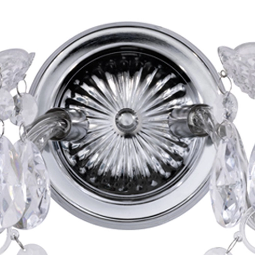 Wandlampe Luster 2 Licht 26 cm chrom mit Kristall Trio 4017807264654