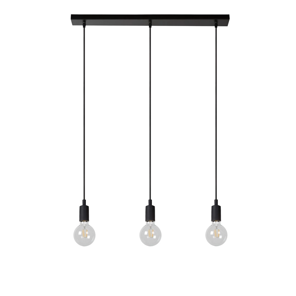 Pendellampe Fix 3-Licht Schwarz