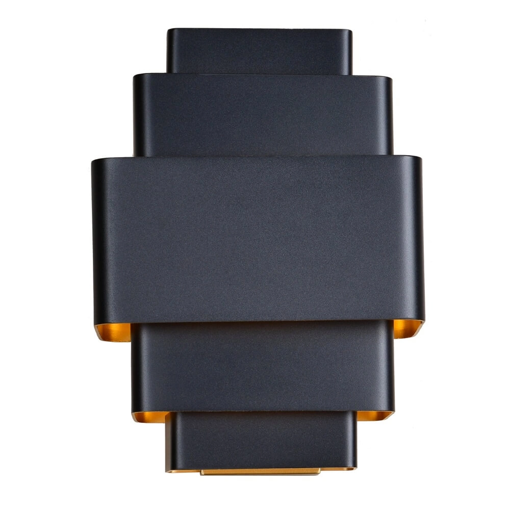 Design-Wandleuchte Layers Schwarz mit goldener Innenseite Artdelight 8720701101500