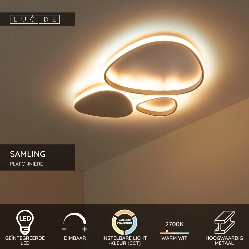 Moderne Deckenlampe Samling S sandbraun Lucide 5411212782960