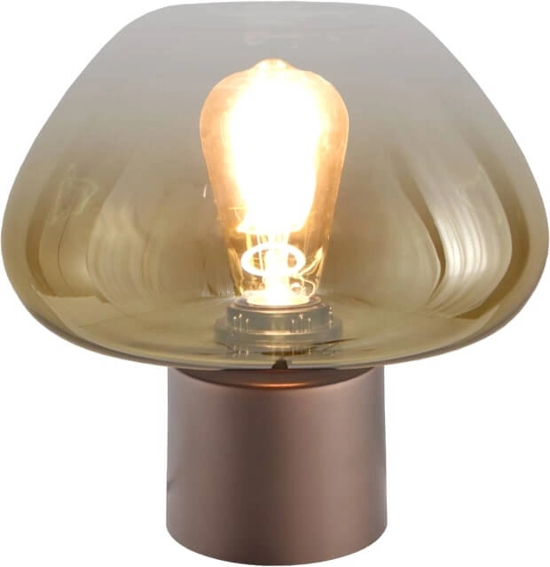 Tischlampe Genua braun mit Goldglas Ø 24cm