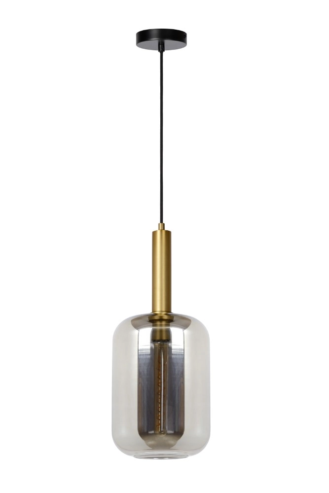Design-Pendellampe Joanet Ø 22 cm Gold und Rauchglas Lucide 5411212451422
