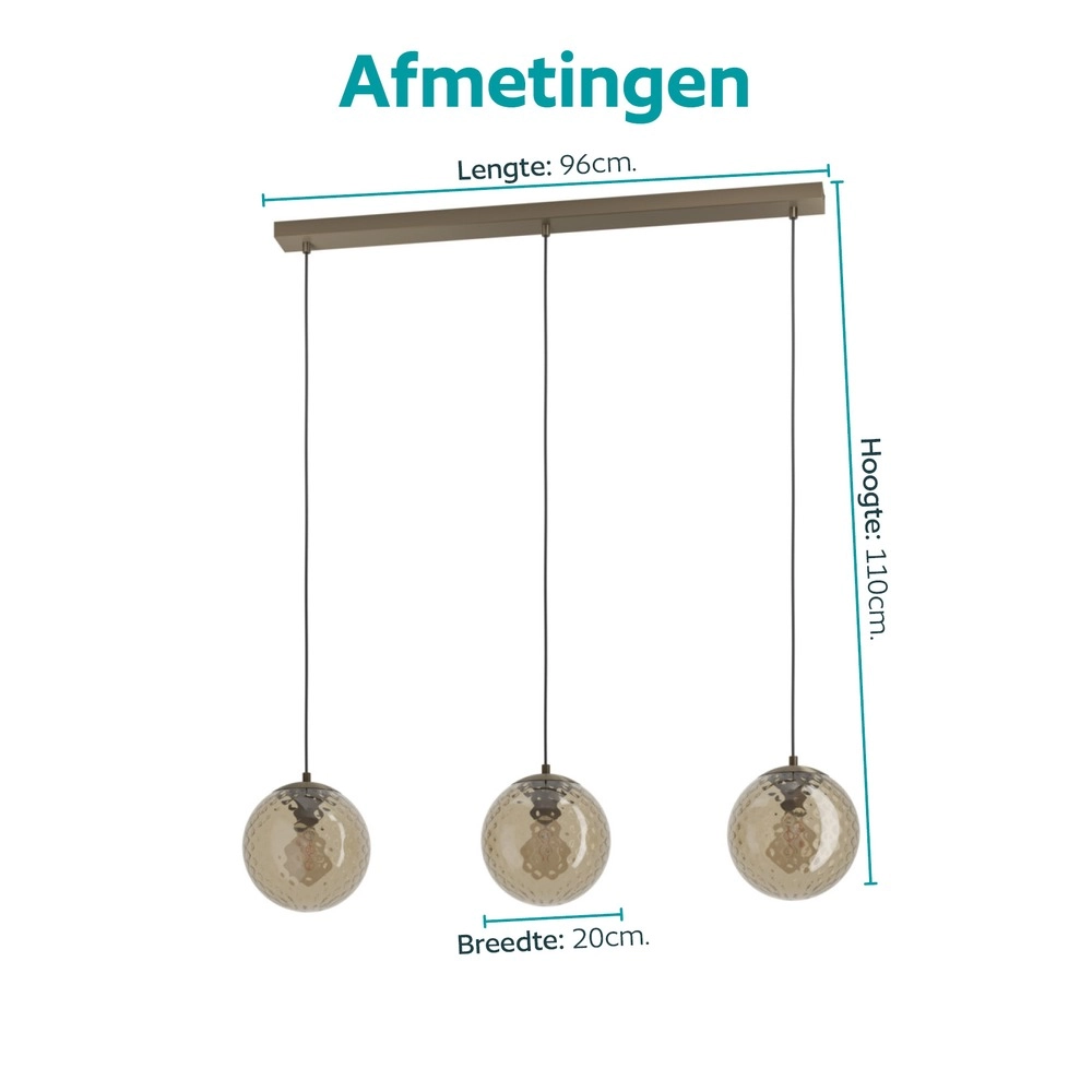 3-Licht Pendellampe Rondo 2 Dark Bronze