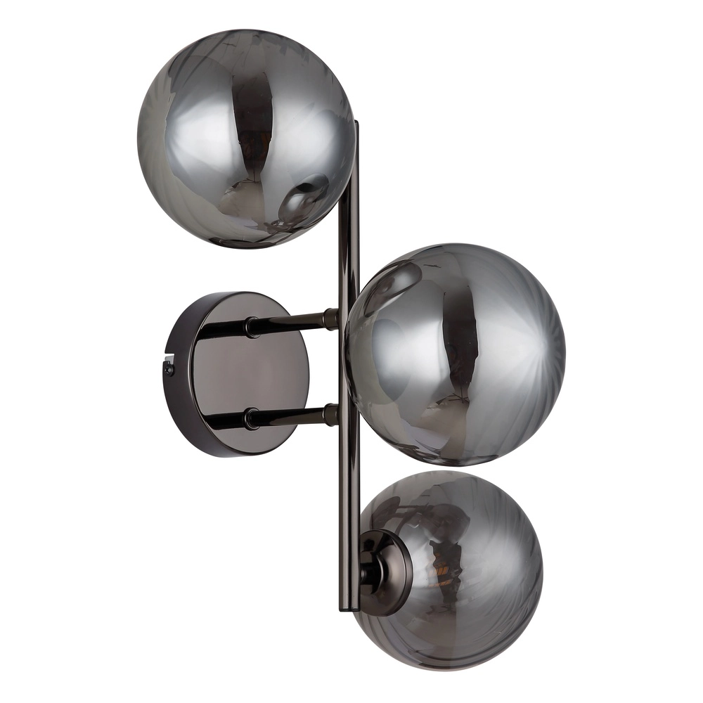 Schwarze Wandlampe Conor mit Rauchglas Globo 9007371518180