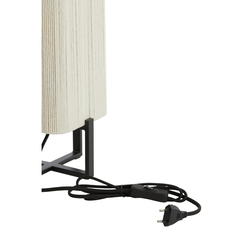 Tischlampe Wyn 39 cm – cremefarbenes Seil mit Schwarz Light & Living 8717807792527