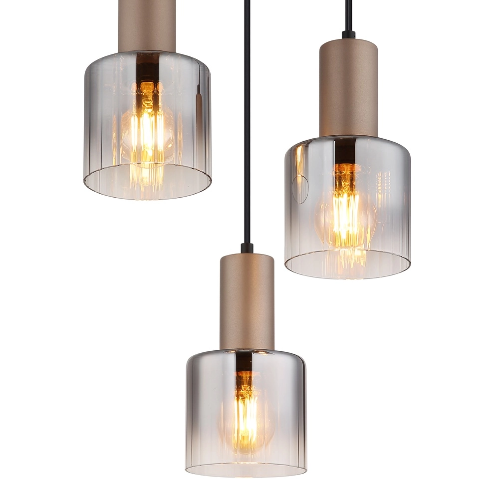Pendellampe Walton 3-hell Kaffeebraun Globo 9007371583188