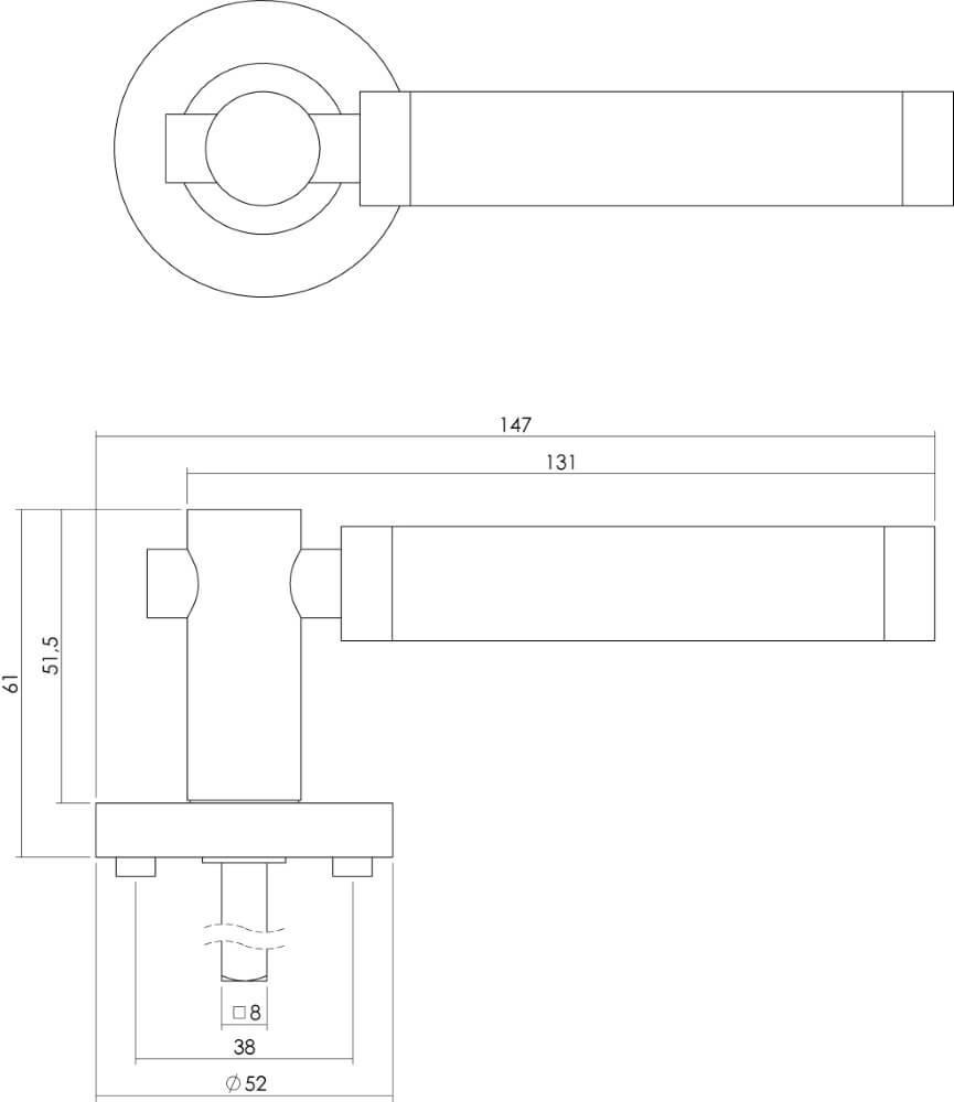 Klassischer Türgriff Birgit auf Rosette chrom Intersteel 8714186166345